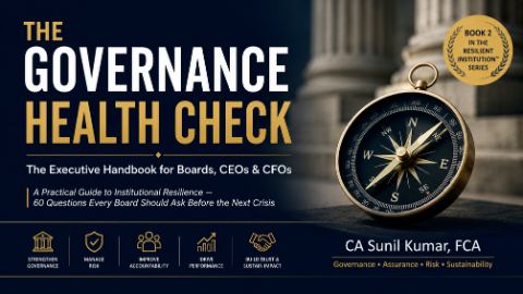 Book cover: The Governance Health Check by CA Sunil Kumar, FCA